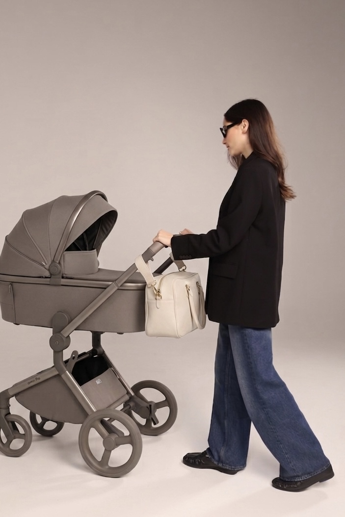 תיק עגלה שמנת דגם לונה - מיני סטייליש